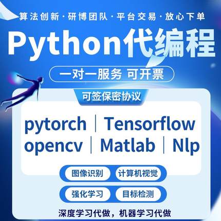 python代编程序开发深度学习代写医学图像处理机器学习强化学习