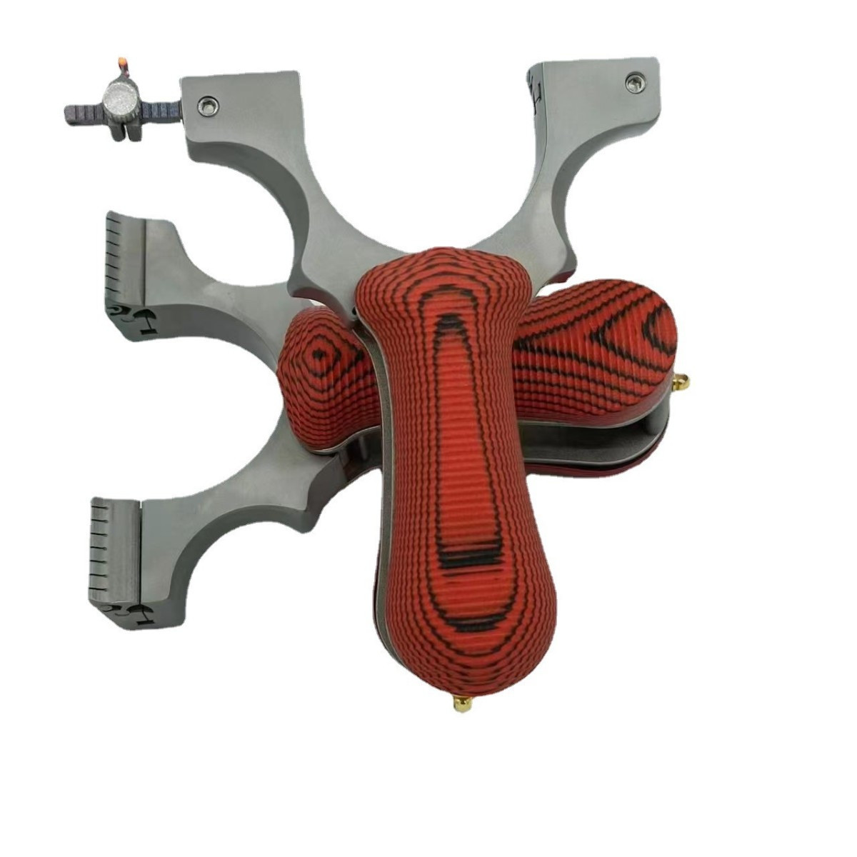 新款钛合金折叠弹弓实用户外弹工可拆卸扁皮弹弓精准竞技比赛专用