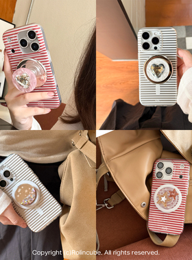 Rolincube原创苹果16Promax手机壳Mgasafe磁吸iPhone16Pro条纹15Promax全包17Pro新款适用17Promax简约17防摔