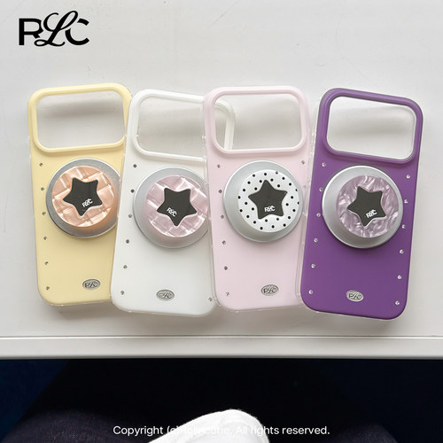 Rolincube原创镶钻纯色苹果17Promax手机壳ins简约iPhone17Pro新款15Pro磁吸壳Magsafe全包16Promax适用16Pro