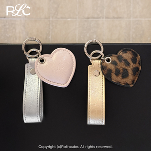 Rolincube原创油蜡皮爱心挂件手机壳挂链包包挂饰时尚 ins 高级个性