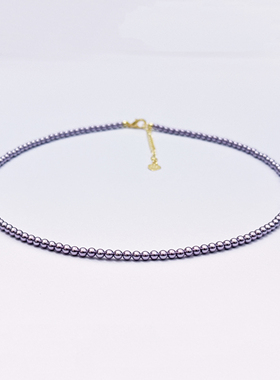 2-3mm蓝莓紫延长链小米珠珍珠项链XLA409