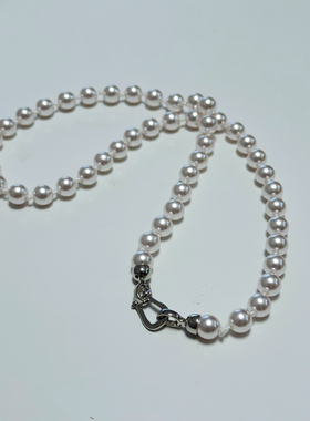 8-9mm曼塔玫瑰色珍珠马蹄扣珍珠项链XLA210