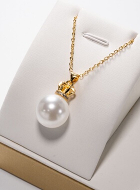 14-15mm白色珍珠女王皇冠款吊坠DZB303