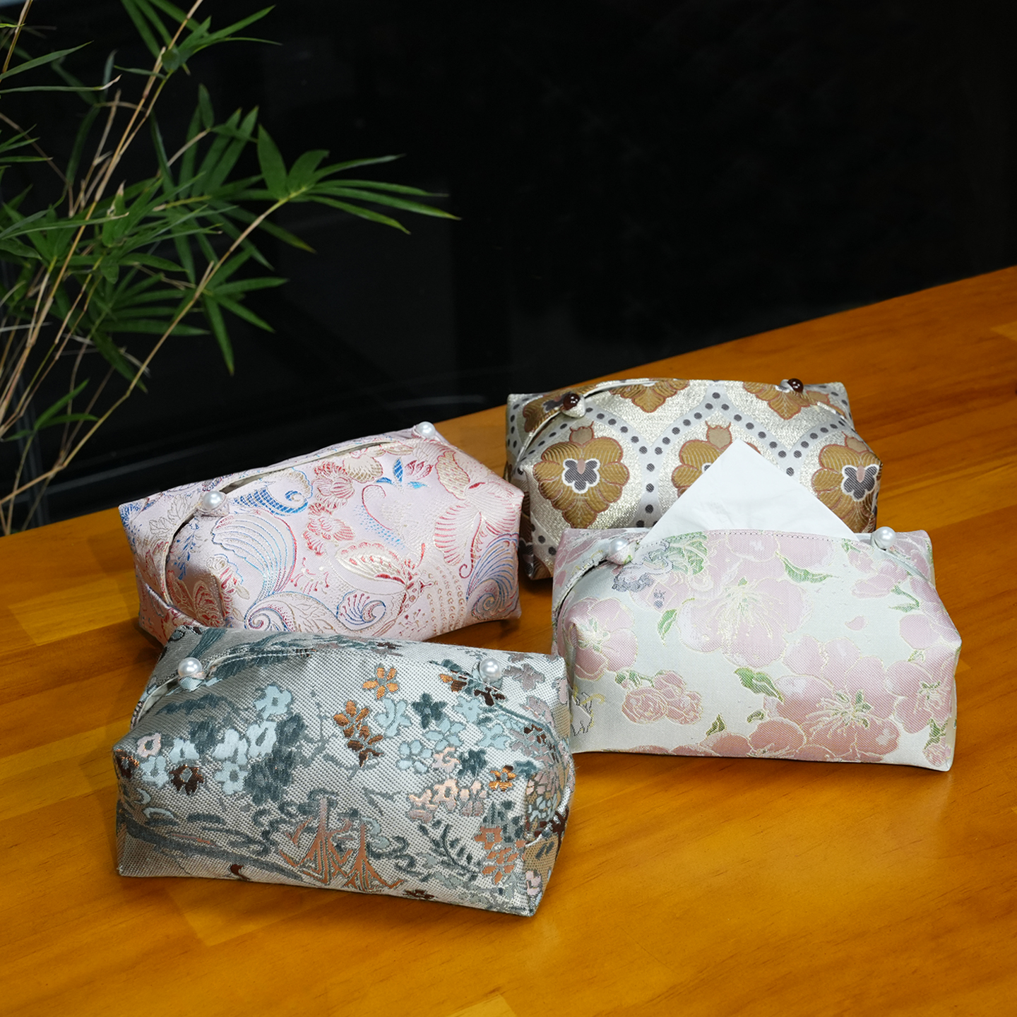 中式织锦纸巾收纳盒轻奢抽纸盒