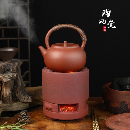 烧碳复古推拉门红泥小火炉烧水炉