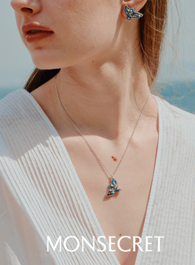 MONSECRET度假手工贴珠飞鸟项链