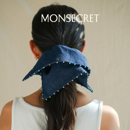 MONSECRET方形缀珠简约大肠发圈