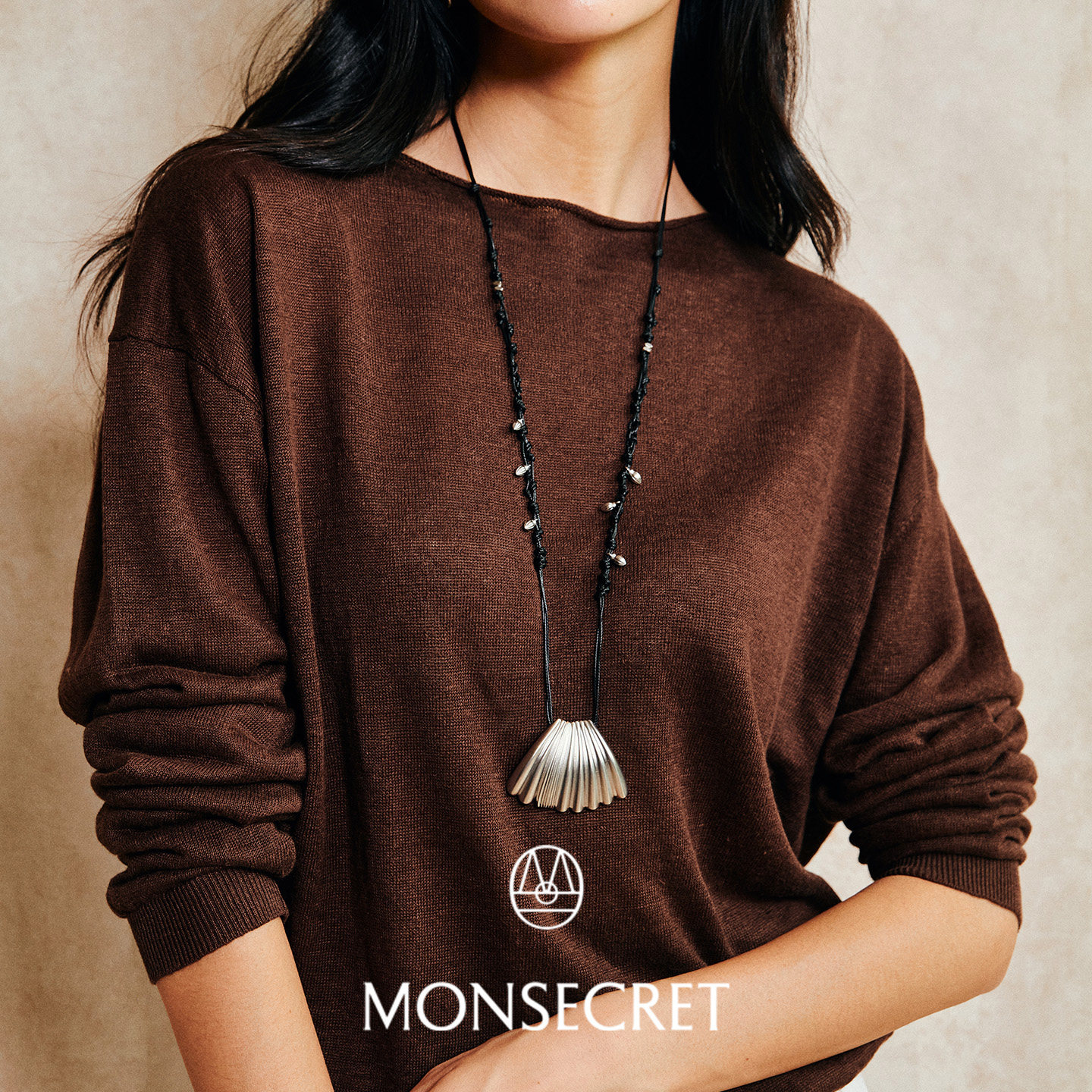 MONSECRET经典棕榈叶项链秋冬毛衣长链设计轻奢精致高级感配饰女,饰品/流行首饰/时尚饰品新,项链,淘宝优惠券,粉丝福利购,淘宝优惠卷