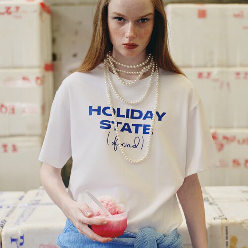 美式字母印花短袖T恤宽松上衣