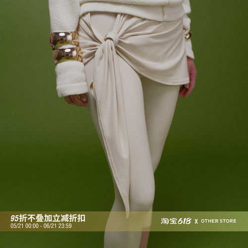 不对称系带修身中裤运动瑜伽裤子