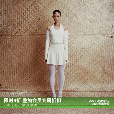 设计交叉挂脖长袖T恤短款上衣