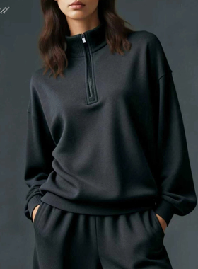 Lakewill立领韩版潮流秋冬新款宽松短款卫衣女休闲运动套头上衣