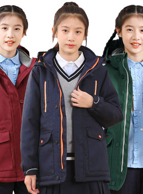 男女童中小学生羽绒棉冲锋衣校服