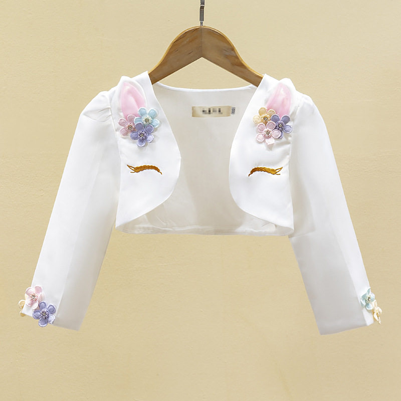 2024新女童搭裙子高腰披风春秋公主裙披肩儿童礼服小外套长袖开衫