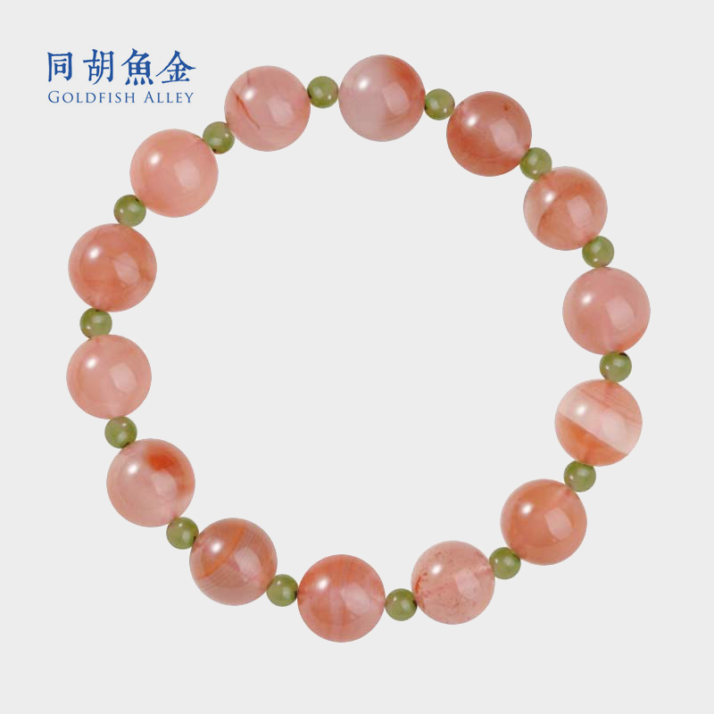 天然冰飘南红玛瑙手串