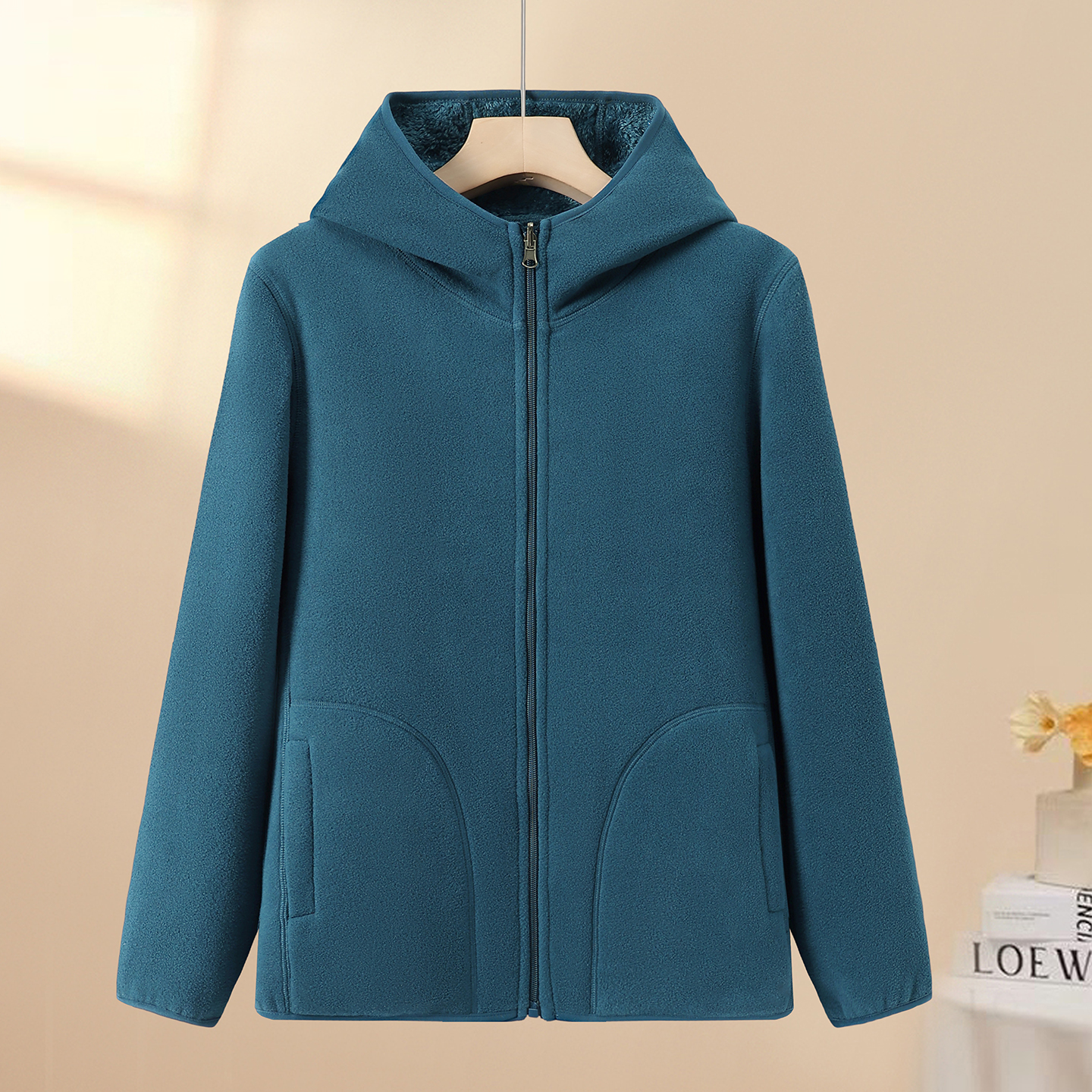 双面穿外套女珊瑚绒加绒保暖卫衣