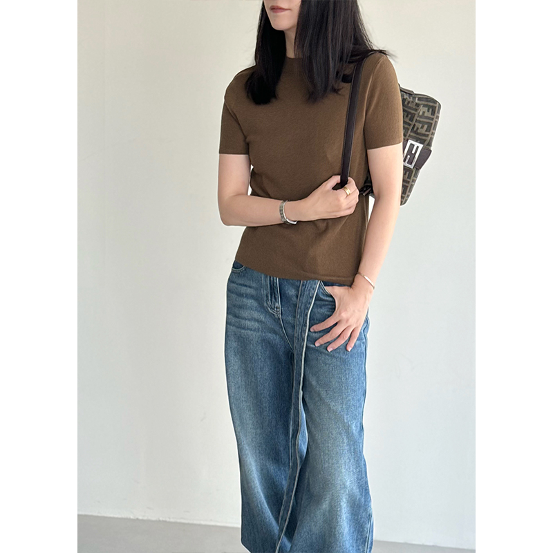 25OP3033/新款时尚百搭圆领套头毛衣女宽松显瘦针织衫上衣女