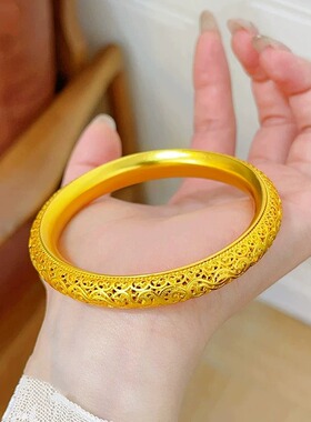 轻奢仿真金店同款镂空花丝手镯