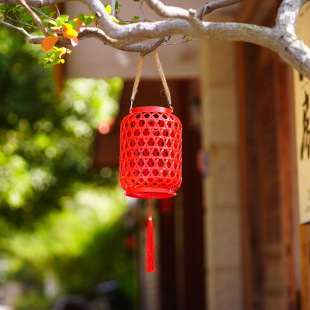 饰布置彩灯花园氛围红灯笼春节礼品 中式 太阳能庭院灯串家用阳台装