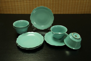 卢钧窑 新古典宫式餐具仰钟碗8件礼盒套装