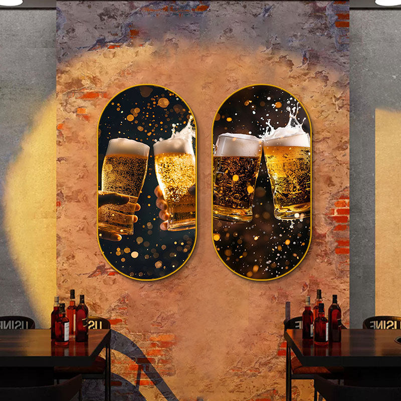 酒吧装饰画ktv背景墙挂画啤酒图案氛围布置墙面装饰包厢酒馆壁画