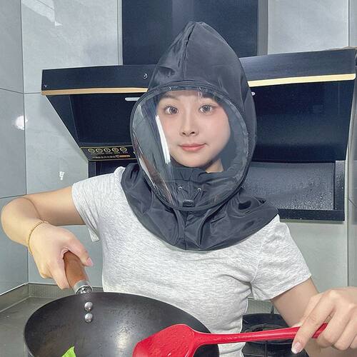 厨房帽子防油烟面罩女款做饭炒菜防油溅防护帽农用打药防尘防飞沫