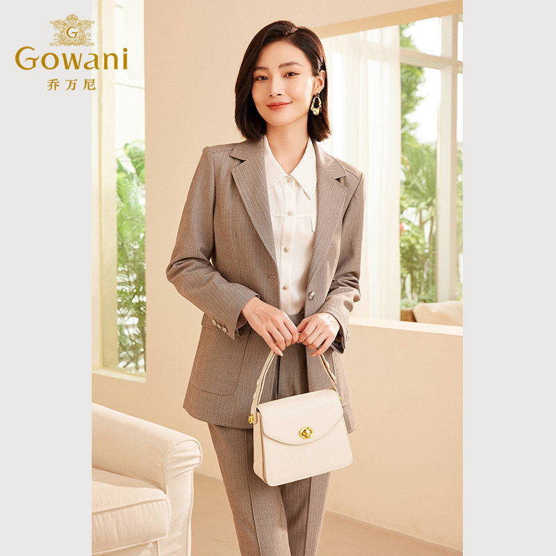 乔万尼女士修身西装裤2026春季通勤职场显瘦气质轻熟风灰色正装裤