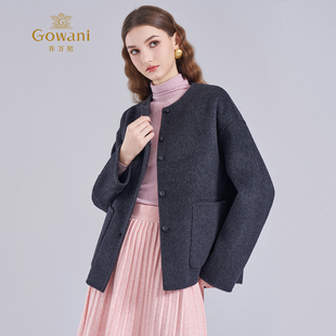 简约单排扣大衣ED4B745 新品 乔万尼老钱风短款 毛呢外套女2025冬季