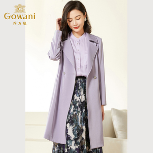 女显瘦百搭气质紫色EF3A846 乔万尼风衣外套2025新款