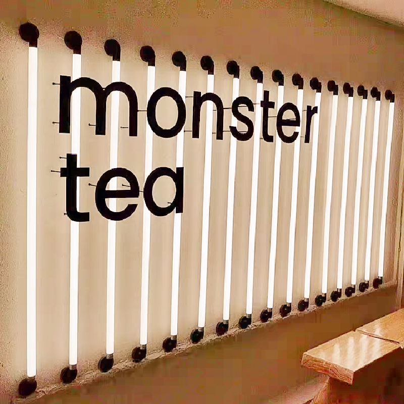 t8工程led长条形创意橱窗横竖灯招牌咖啡厅服装店墙壁挂装饰灯管