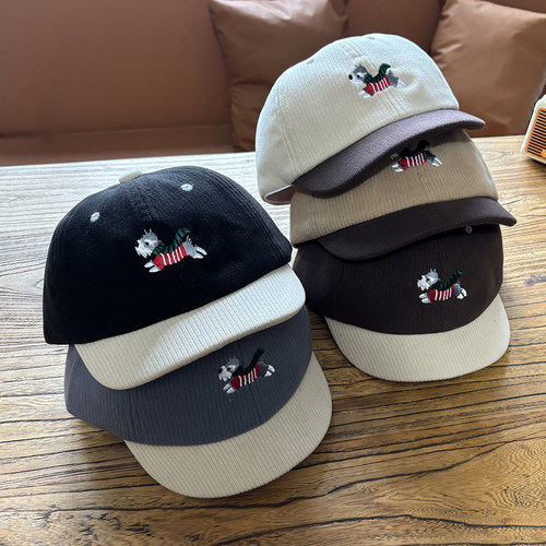 秋冬季保暖棉呢宝宝鸭舌帽