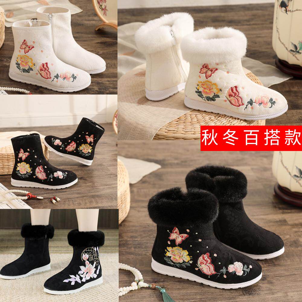 秋冬平底新品加棉布靴