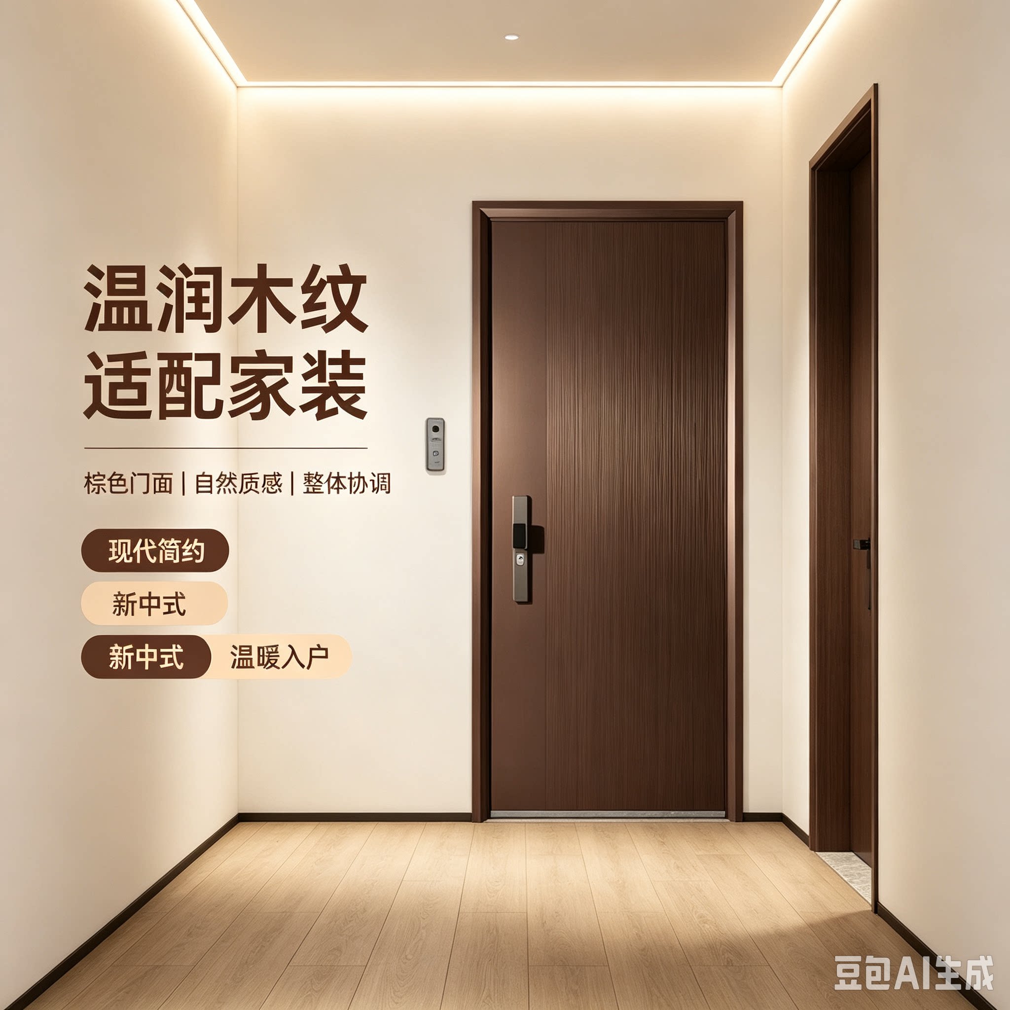 罗蒂尼FR91新中式木纹进户门新四级安全门中古风防盗门全国包邮