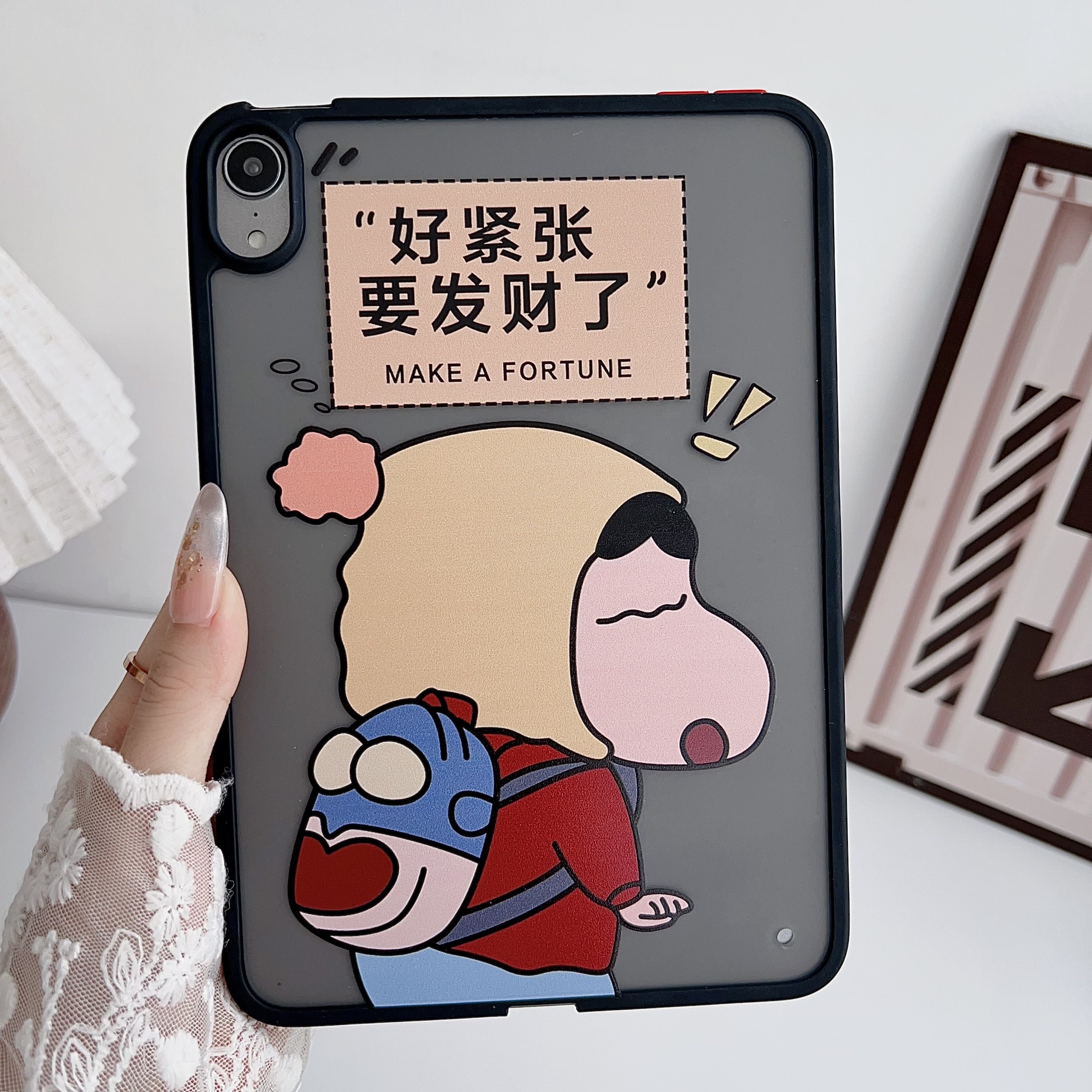 适用苹果2024新iPad Pro11寸Air6海贼王蜡笔小新卡通第13寸12.9保护套mini6无盖防弯软硬壳Air54平板电脑后壳