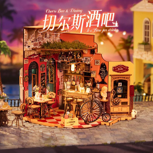 rolife若来diy小屋切尔斯酒吧手工艺术屋微缩场景拼装积木玩具女