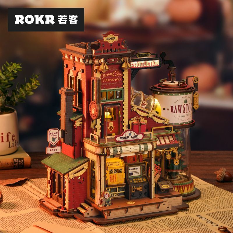 若客(ROKR)礼物工厂diy圣诞拼装玩具3d立体积木手工礼物