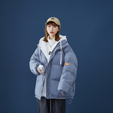 中性风直播高品质男女连帽外套冬季棉服假两件A266-WT08-P65，男装棉衣，电商A266