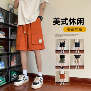 宽松工装五分短裤男大码夏季男士直筒运动裤A266-TYK2331-P35图片