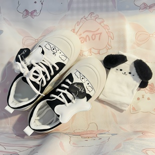 现货【甜心小汪】Honey小熊原创厚底增高软底日常百搭甜妹帆布鞋