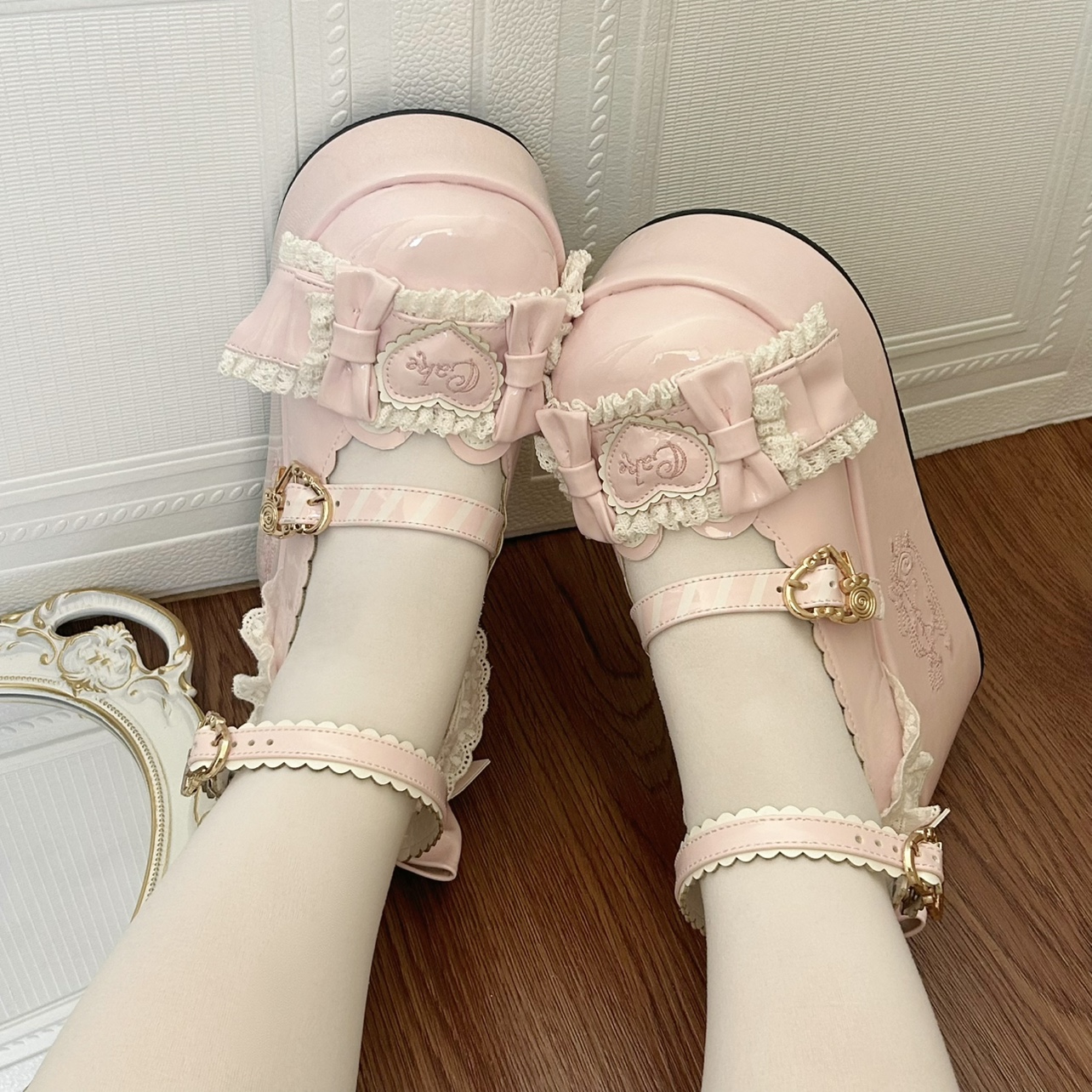 现货【小熊蛋糕】原创lolita圆头厚底doll感可爱玛丽珍甜妹