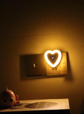 光控感应小夜灯插电夜光卧室led灯具床头小夜灯儿童睡觉壁灯节能d