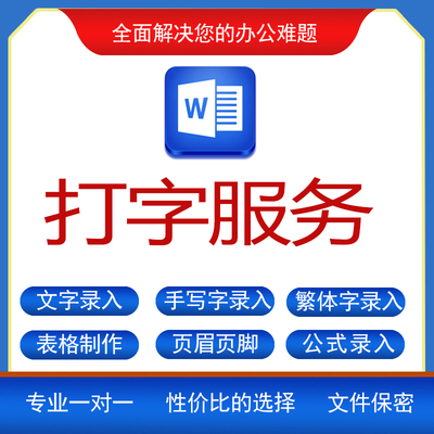 word打字排版服务文字录入格式美化调整图片转文字excel表格制作