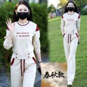 女2026春秋新款 运动服休闲套装 宽松气质两件套 时尚 圆领卫衣阔腿裤