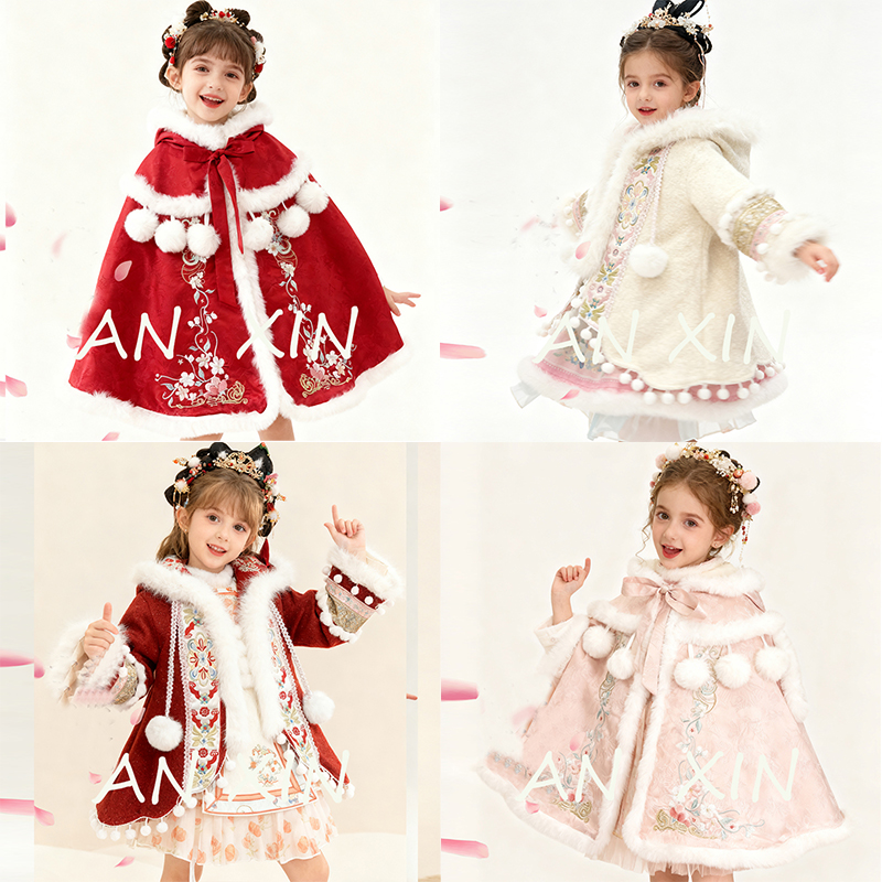 [斗篷合集]儿童洛丽塔演出斗篷冬季连帽厚款披风拜年服