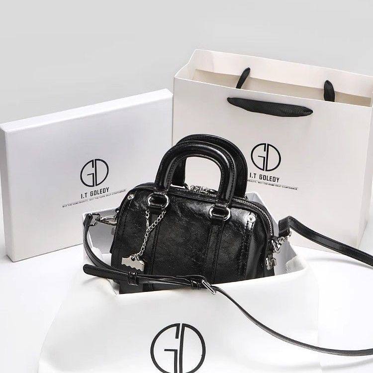 CITEX LV官方旗舰店香港IT法式真皮轻奢手提波士顿包包女2025新款