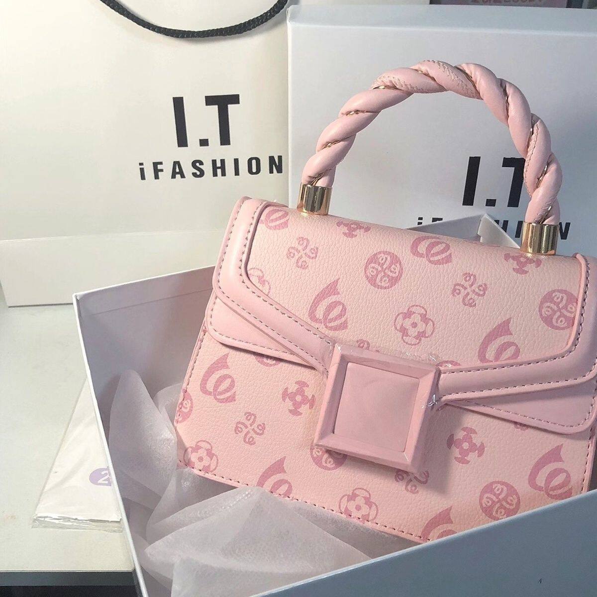 CITEX LV官方旗舰店香港IT小众品牌轻奢包包2024新款粉色手提包印