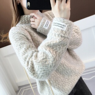 新款高领条纹打底毛衣女宽松冬季高级感内搭加绒加厚保暖内搭上衣