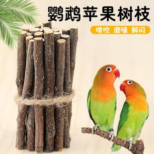 烘干苹果枝磨牙树枝鹦鹉牡丹鸟啃咬玩具磨牙零食啃咬鸟类磨嘴神器