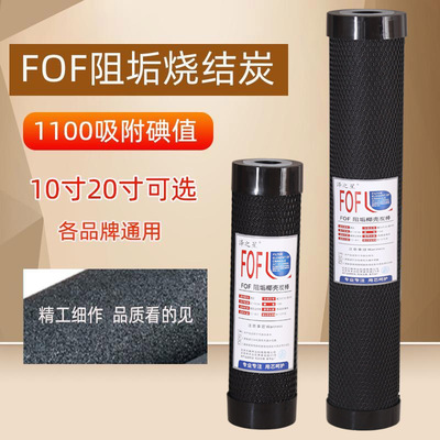 10寸净水器滤芯阻垢炭椰壳炭棒滤芯FOF超滤机去水垢水碱配件20寸